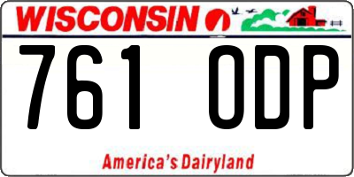 WI license plate 761ODP