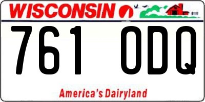WI license plate 761ODQ