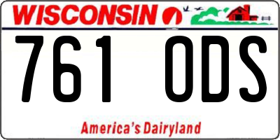 WI license plate 761ODS