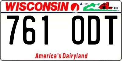 WI license plate 761ODT