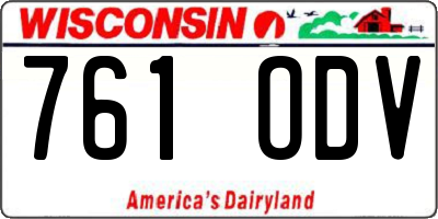 WI license plate 761ODV