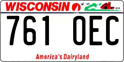 WI license plate 761OEC