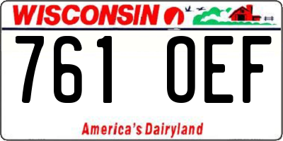 WI license plate 761OEF