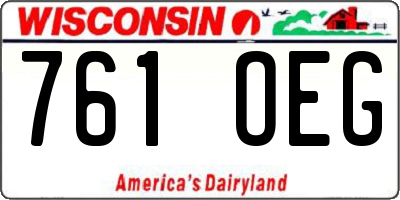 WI license plate 761OEG