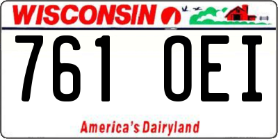 WI license plate 761OEI