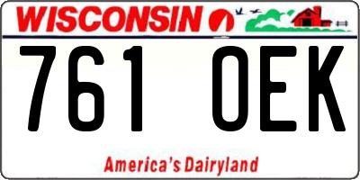 WI license plate 761OEK