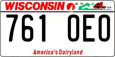 WI license plate 761OEO