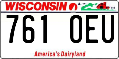 WI license plate 761OEU