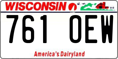 WI license plate 761OEW