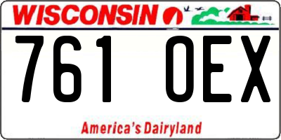 WI license plate 761OEX
