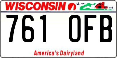 WI license plate 761OFB