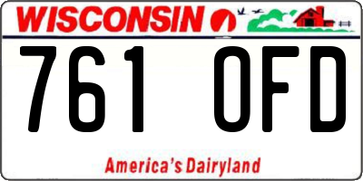 WI license plate 761OFD