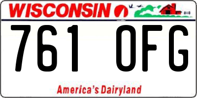 WI license plate 761OFG