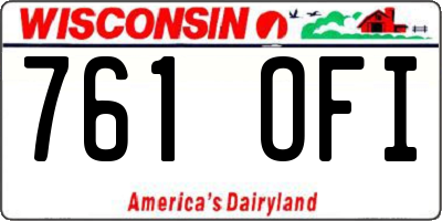 WI license plate 761OFI