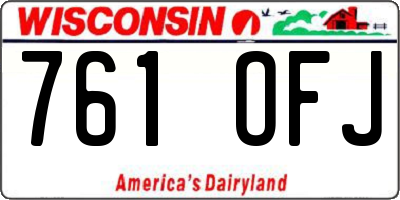 WI license plate 761OFJ