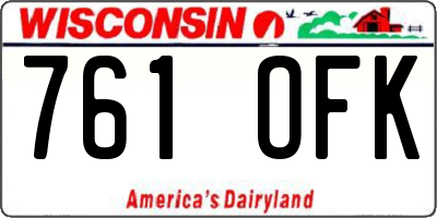 WI license plate 761OFK