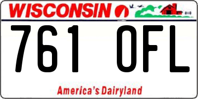 WI license plate 761OFL