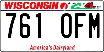WI license plate 761OFM