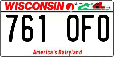 WI license plate 761OFO