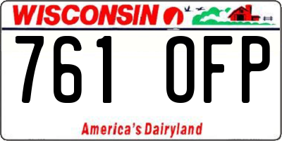 WI license plate 761OFP