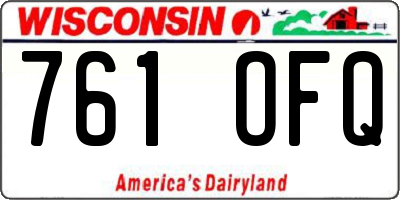 WI license plate 761OFQ