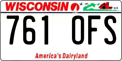 WI license plate 761OFS