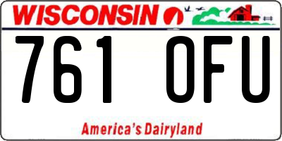 WI license plate 761OFU