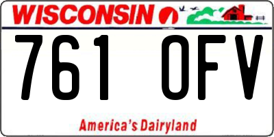 WI license plate 761OFV