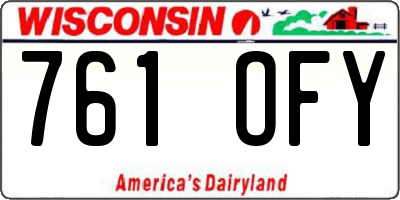 WI license plate 761OFY