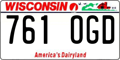 WI license plate 761OGD