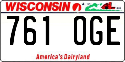 WI license plate 761OGE