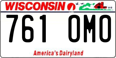 WI license plate 761OMO