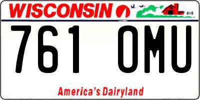 WI license plate 761OMU