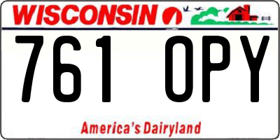 WI license plate 761OPY