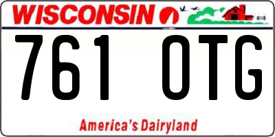WI license plate 761OTG