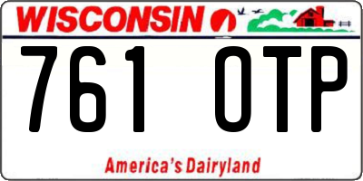 WI license plate 761OTP