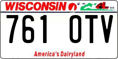 WI license plate 761OTV