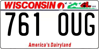 WI license plate 761OUG