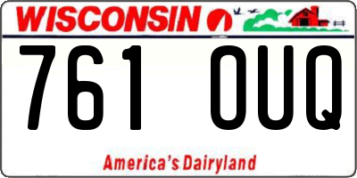 WI license plate 761OUQ
