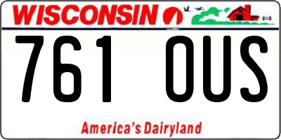 WI license plate 761OUS