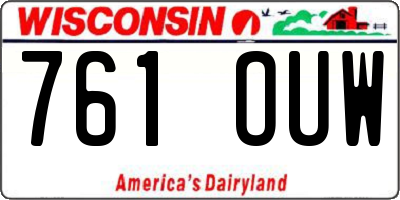 WI license plate 761OUW