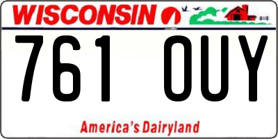 WI license plate 761OUY