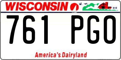 WI license plate 761PGO