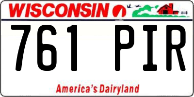 WI license plate 761PIR
