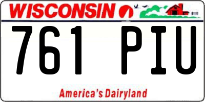 WI license plate 761PIU