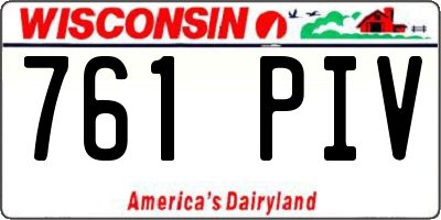 WI license plate 761PIV