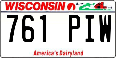 WI license plate 761PIW