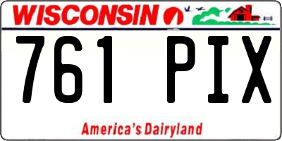 WI license plate 761PIX