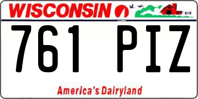 WI license plate 761PIZ