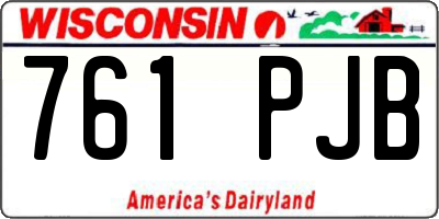 WI license plate 761PJB